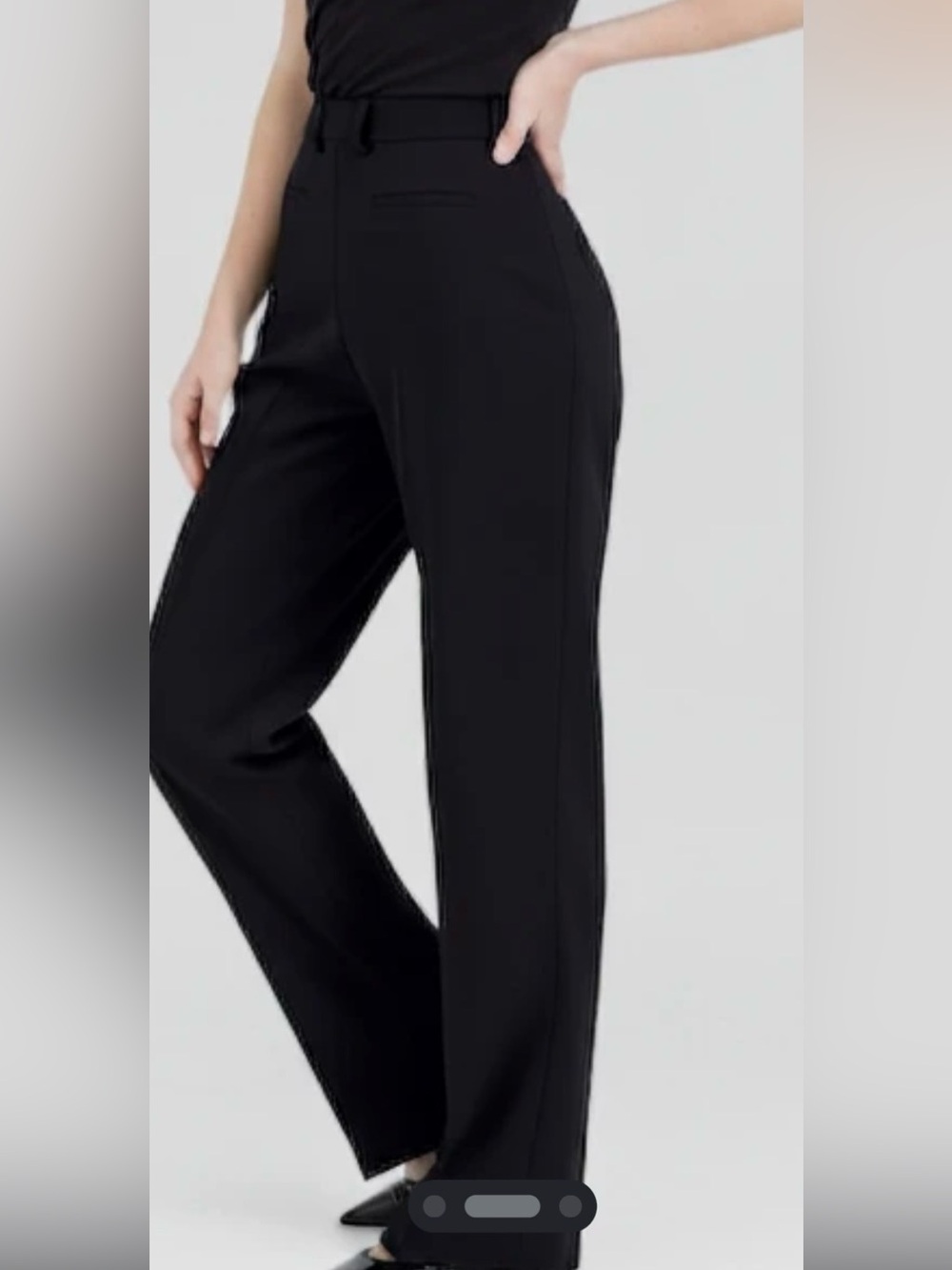 Anne Klein Black Straight-Leg Dress Trousers